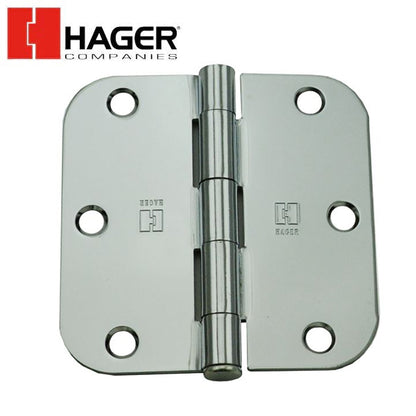 Hager - RCBB1842 - 5-Knuckle - Round Corner 5/8" Radius - Ball Bearing with Fasteners - 3.5" x 3.5" - Optional Finish