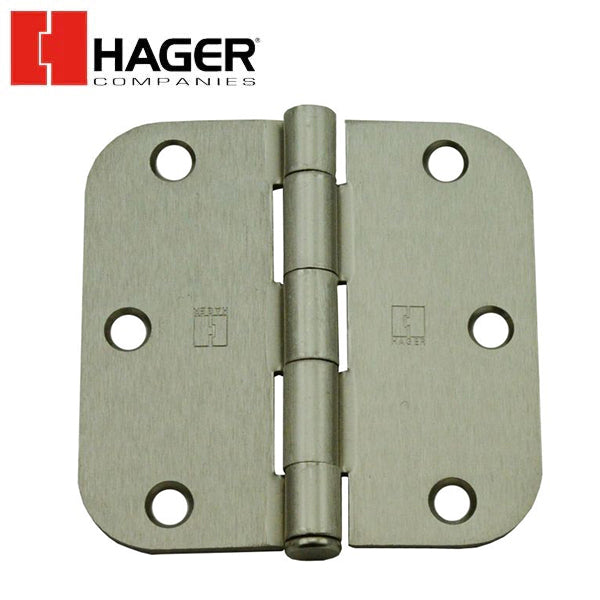 Hager - RCBB1842 - 5-Knuckle - Round Corner 5/8" Radius - Ball Bearing with Fasteners - 3.5" x 3.5" - Optional Finish