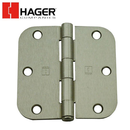 Hager - RCBB1842 - 5-Knuckle - Round Corner 5/8" Radius - Ball Bearing with Fasteners - 3.5" x 3.5" - Optional Finish