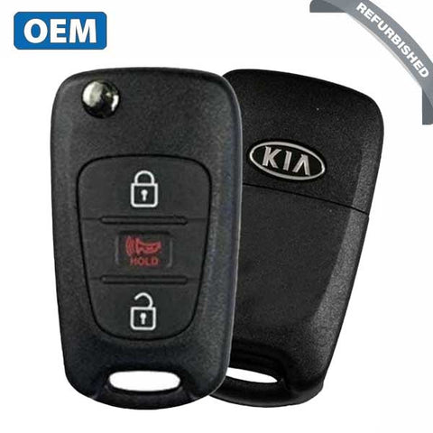 2010-2013 Kia Soul / 3-Button Remote Flip Key / PN: 95430-2K340 / NY0SEKSAM11ATX ((AM-FL)-315-AME) (OEM Refurb) - UHS Hardware