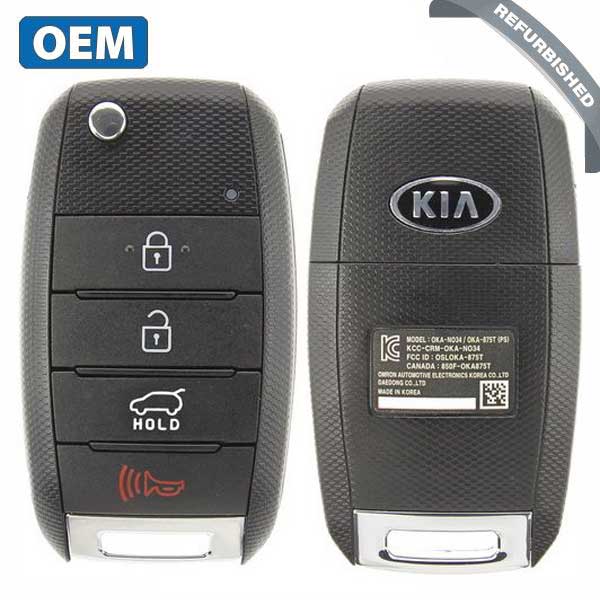 2014-2019 Kia Soul / 4-Button Flip Key / Gen 1 PS / PN: 95430-B2101 / OSLOKA-875T (PS) (OEM Refurb) - UHS Hardware
