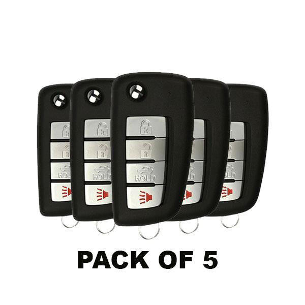 5 x 2002-2017 Nissan Infiniti / 4-Button Flip Key / NI04 / NEW STYLE / KBRASTU15 / (BUNDLE OF 5) - UHS Hardware