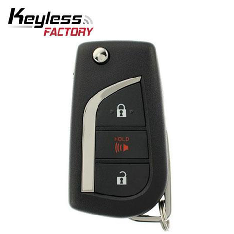 2017-2018 Toyota Corolla  / 3-Button Remote Flip Key / PN: 89070-12C20 / HYQ12BFB (H CHIP) (RFK-TOY-BFB-3) - UHS Hardware