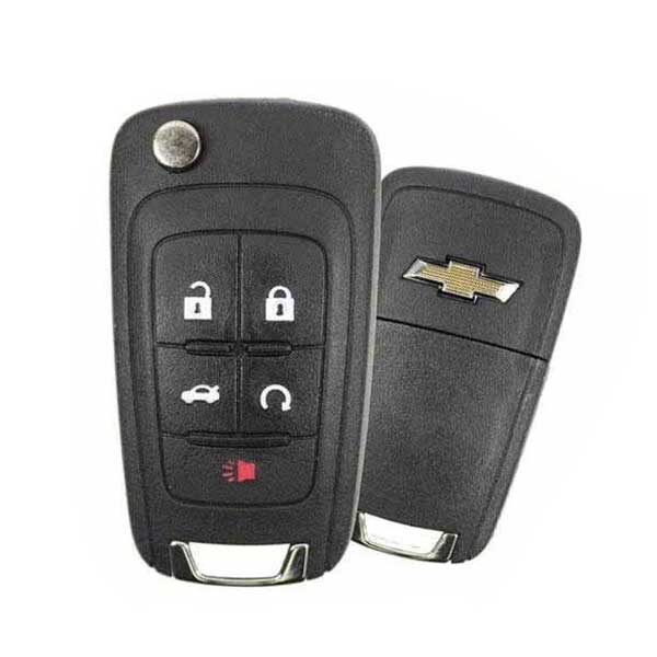 2010-2019 Chevrolet  / 5-Button Flip Key / PN: 13584829 / P4O9MK74946931 / HU100 / PEPS (OEM Refurb) - UHS Hardware