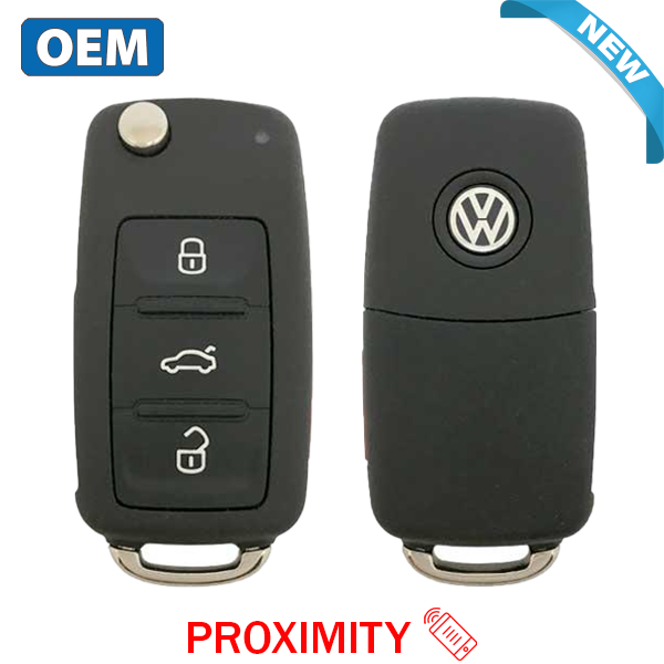 2010-2016 Volkswagen / 4-Button Flip Key / PN: 5K0837202AK / NBG010206T / HU66 / KESSY (OEM) - UHS Hardware