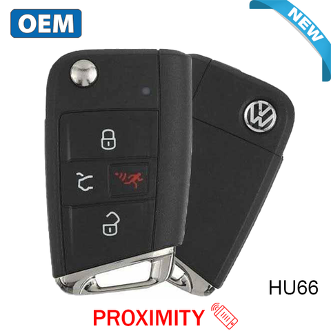 2015-2019 Volkswagen Golf GTI / 4-Button Flip Key / PN: 5G0 959 752 BE / NBGFS12P01/ HU66 / KESSY  (OEM) - UHS Hardware