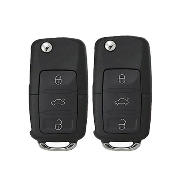 2 x 2011-2016 Volkswagen / 4-Button Flip Key / PN: 5K0837202AK / NBG010206T / HU66 / PROX / 315 MHz (AFTERMARKET) (2 for 1) - UHS Hardware