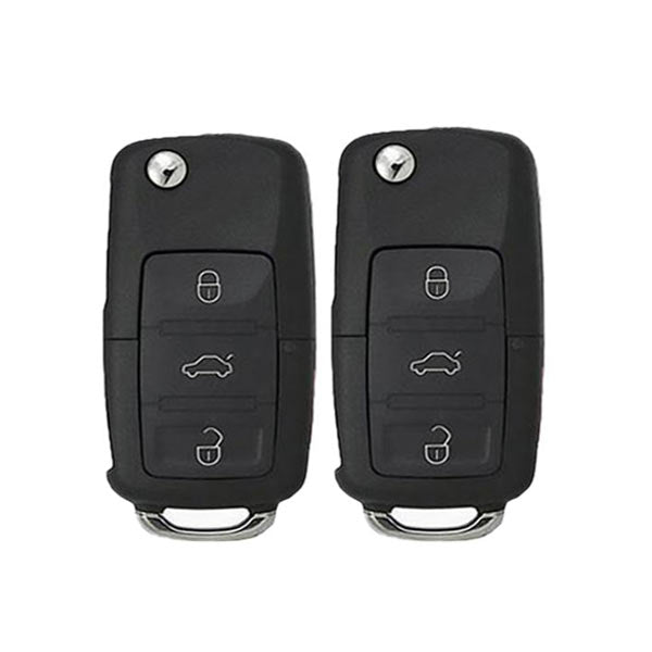 2 x 2011-2016 Volkswagen / 4-Button Flip Key / PN: 5K0837202AK / NBG010206T / HU66 / PROX / 315 MHz (AFTERMARKET) (2 for 1) - UHS Hardware