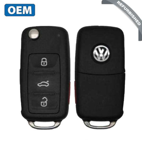 2011-2016 Volkswagen / 4-Button Flip Key / PN: 5K0837202AK / NBG010180T / 315 Mhz (OEM Refurb) - UHS Hardware