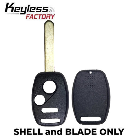 Shell 2x Replacement Key Fob Shells For 2007-2013 Honda Fit/Jazz - Uncut Black Cases 2008 Honda Accord Key Fob - Foto 3