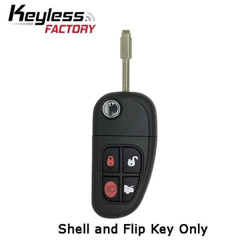 2001-2008 Jaguar 4-Button Flip Key SHELL for NHVWB1U241 (RHS-JAG-1593) - UHS Hardware