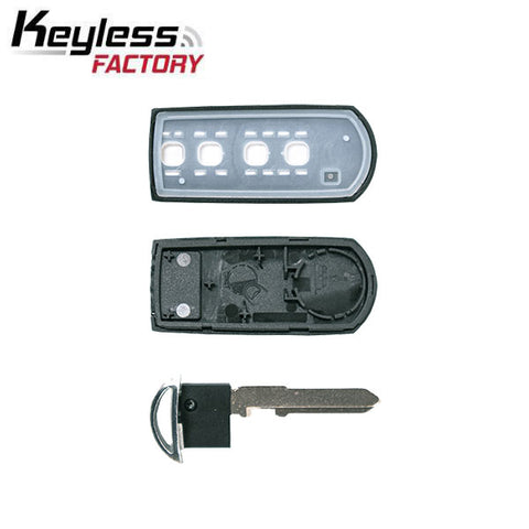 2009-2019 Mazda 4-Button Smart Key SHELL for WAZSKE13D01 & WAZX1T768SKE11A03 (RHS-MAZ-WAZ) - UHS Hardware