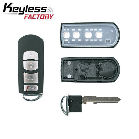 2009-2019 Mazda 4-Button Smart Key SHELL for WAZSKE13D01 & WAZX1T768SKE11A03 (RHS-MAZ-WAZ) - UHS Hardware
