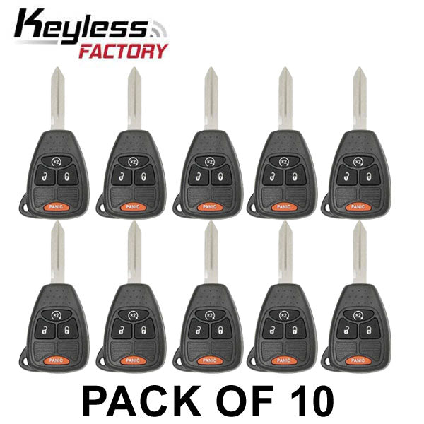 10 x 2007-2018 Jeep Dodge Chrysler / 4-Button Remote Head Key / OHT692713AA (AFTERMARKET) (Pack of 10) - UHS Hardware