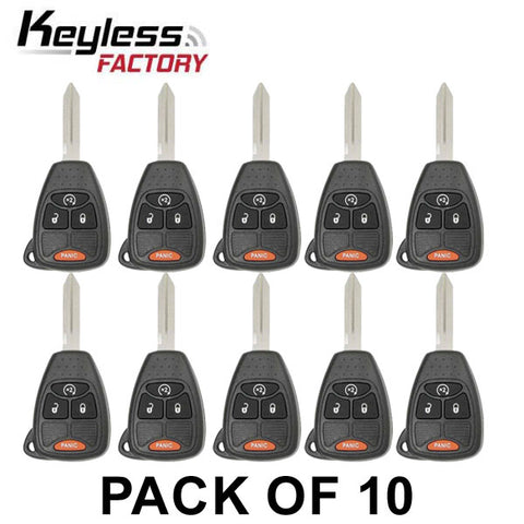 10 x 2007-2018 Jeep Dodge Chrysler / 4-Button Remote Head Key / OHT692713AA (AFTERMARKET) (Pack of 10) - UHS Hardware
