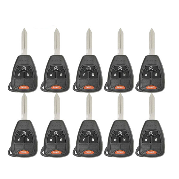 10 x 2007-2018 Jeep Dodge Chrysler / 4-Button Remote Head Key / OHT692713AA (AFTERMARKET) (Pack of 10) - UHS Hardware