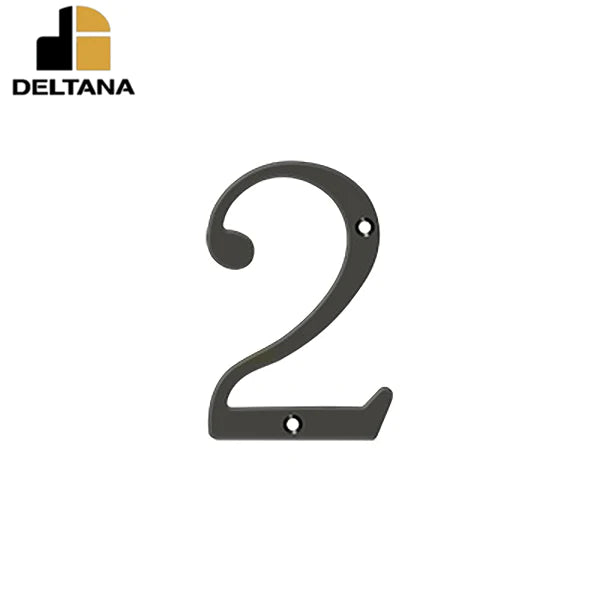 Deltana - 4" Numbers - Solid Brass - Optional Finish