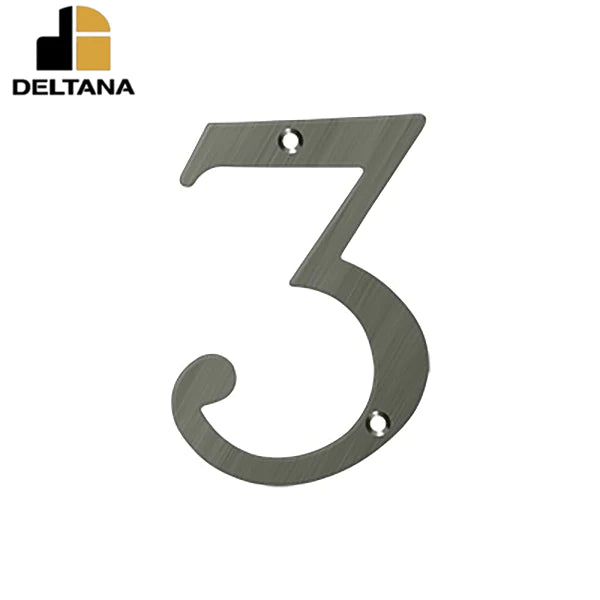 Deltana - 6" Numbers - Solid Brass - Optional Finish