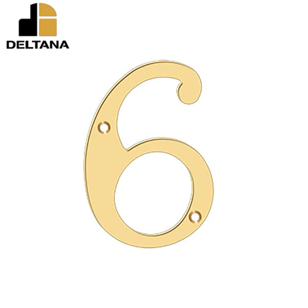 Deltana - 6" Numbers - Solid Brass - Optional Finish