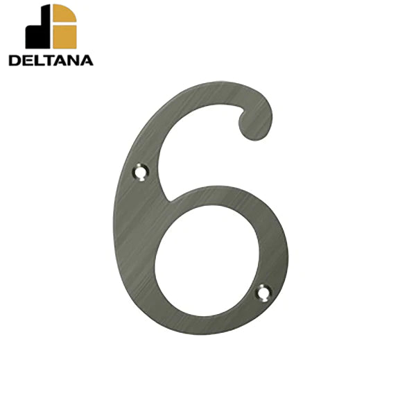 Deltana - 6" Numbers - Solid Brass - Optional Finish
