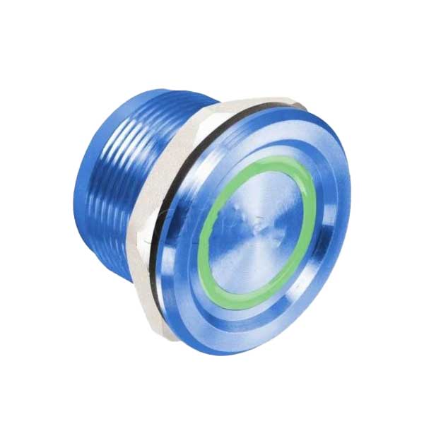 Rosslare - PX-34L - Piezoelectric Switch - LED Ring - 5-30 VDC - IP68 - Blue - UHS Hardware