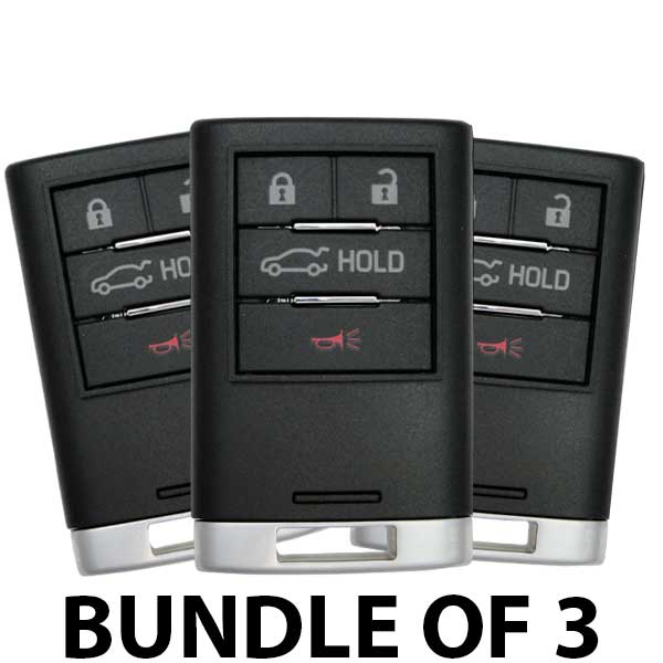 3 x 2010-2015 Cadillac SRX ATS XTS/ 4-Button Smart Key/ PN: 22856929 / NBG009768T (BUNDLE OF 3) - UHS Hardware