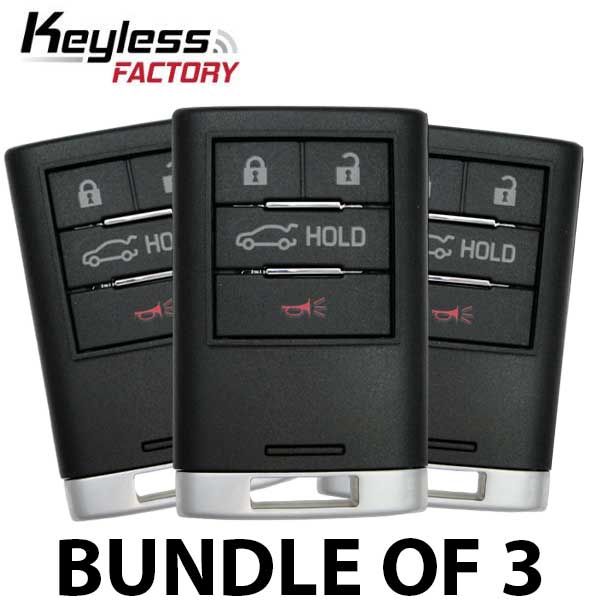 3 x 2010-2015 Cadillac SRX ATS XTS/ 4-Button Smart Key/ PN: 22856929 / NBG009768T (BUNDLE OF 3) - UHS Hardware