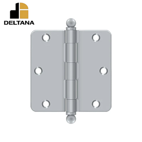 Deltana - 3-1/2" x 3-1/2" x 1/4" Radius Hinge - w/ Ball Tips - Optional Finish
