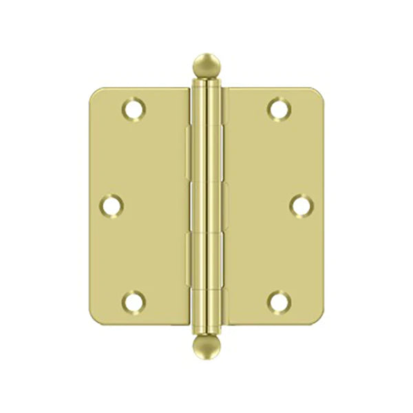 Deltana - 3-1/2" x 3-1/2" x 1/4" Radius Hinge - w/ Ball Tips - Optional Finish