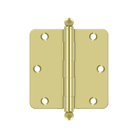 Deltana - 3-1/2" x 3-1/2" x 1/4" Radius Hinge - w/ Ball Tips - Optional Finish