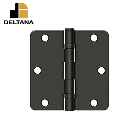 Deltana - 3-1/2" x 3-1/2" x 1/4" Radius Hinge - Ball Bearing - Optional Finish
