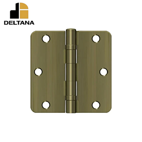 Deltana - 3-1/2" x 3-1/2" x 1/4" Radius Hinge - Ball Bearing - Optional Finish