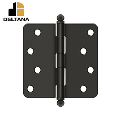Deltana - 4" x 4" x 1/4" Radius Hinge - w/ Ball Tips - Optional Finish