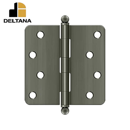 Deltana - 4" x 4" x 1/4" Radius Hinge - w/ Ball Tips - Optional Finish