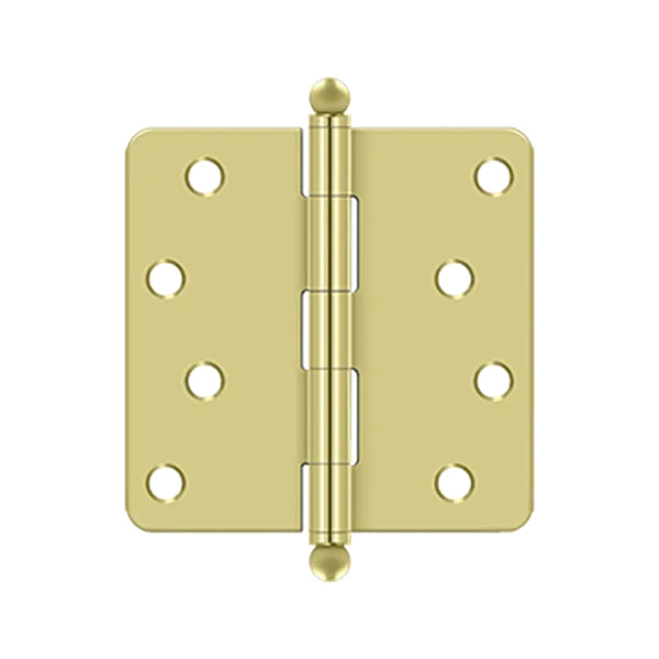 Deltana - 4" x 4" x 1/4" Radius Hinge - w/ Ball Tips - Optional Finish