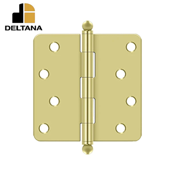 Deltana - 4" x 4" x 1/4" Radius Hinge - w/ Ball Tips - Optional Finish
