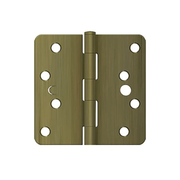 Deltana - 4" x 4" x 1/4" Radius Hinge - Security - Steel - Antique Brass