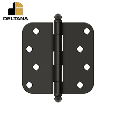 Deltana - 4" x 4" x 5/8" Radius Hinge - w/ Ball Tips - Optional Finish