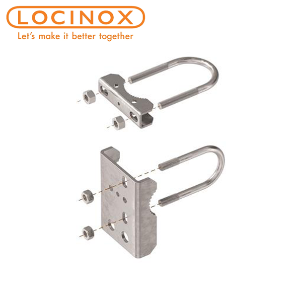 Locinox - SB - Galvanized Bracket - Mount Samson-2 to Chain Link Fence - Post Bracket: 3" - Optional Gate Bracket - UHS Hardware