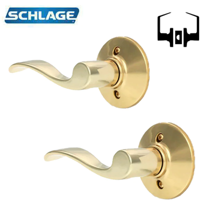 Schlage - 16210 - Accent Lever Set - Passage - Round Rose - Bright Brass - LH - Grade 2 - UHS Hardware