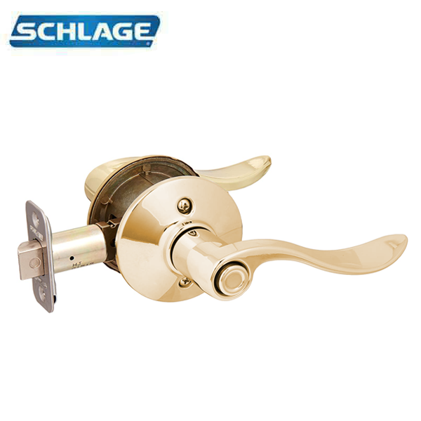 Schlage - 16210 - Accent Lever Set - Privacy - Round Rose - Bright Brass - RH - Grade 2 - UHS Hardware