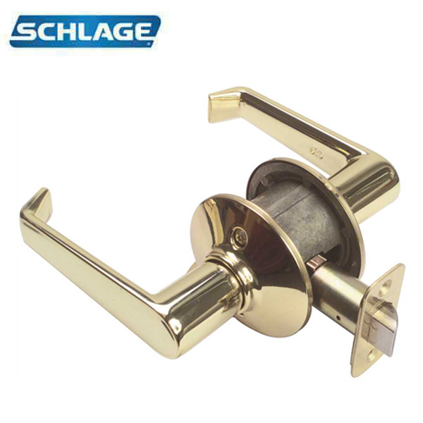 Schlage - 16210 - Elan Lever Set - Passage - Round Rose - Bright Brass - Grade 2 - UHS Hardware