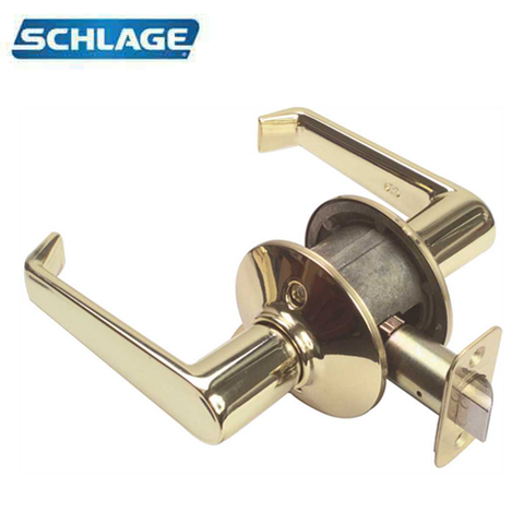 Schlage - 16210 - Elan Lever Set - Passage - Round Rose - Bright Brass - Grade 2 - UHS Hardware