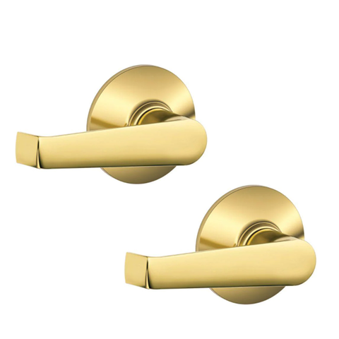 Schlage - 16210 - Elan Lever Set - Passage - Round Rose - Bright Brass - Grade 2 - UHS Hardware