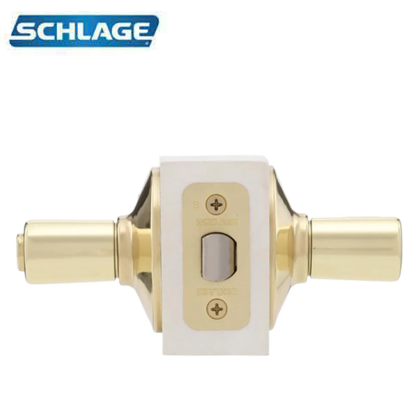 Schlage - 16210 - Elan Lever Set - Privacy - Round Rose - Bright Brass - Grade 2 - UHS Hardware