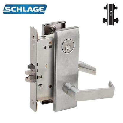 Schlage - L9071 - Mortise Lock with 06 Lever - Schalge C Keyway - 6 Pin Cylinder - Classroom - Satin Chrome - Grade 1