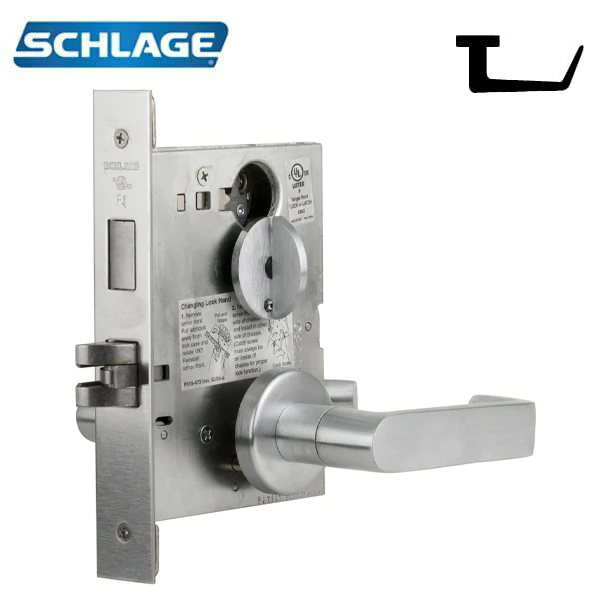 Schlage - L9480P - L Series Mortise Lockset  w/ Deadbolt - 26D - Satin Chrome - Storeroom - Grade 1 - UHS Hardware