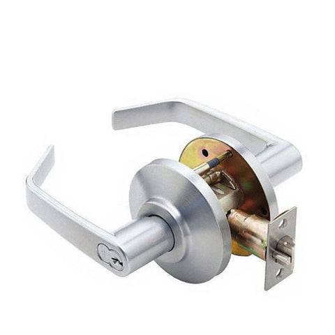 Schlage - ND70BDC - Commercial Lever Set - Classroom Lock - SFIC - Disposable Core - Satin Chrome - Rhode Lever - Fire Rated - Grade 1 - UHS Hardware