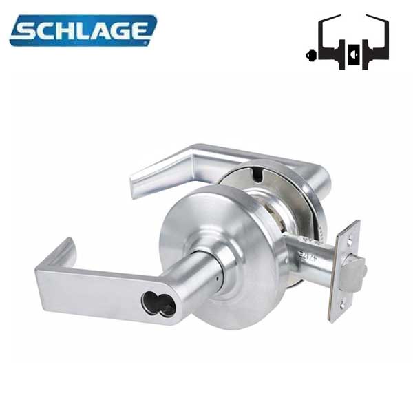 Schlage - ND80BD - Commercial Lever Set - Storeroom - Less SFIC - Satin Chrome - Optional Levers - Fire Rated - Grade 1 - UHS Hardware