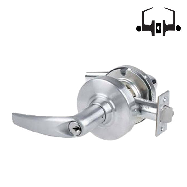 Schlage - ND82PD - Commercial Lever Set - Institution - Standard Cylinder - Satin Chrome - Athens Levers - Fire Rated - Grade 1